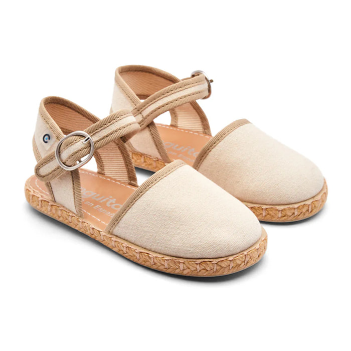 Conguitos - Sandali estivi in juta con zeppa per bambina comodi