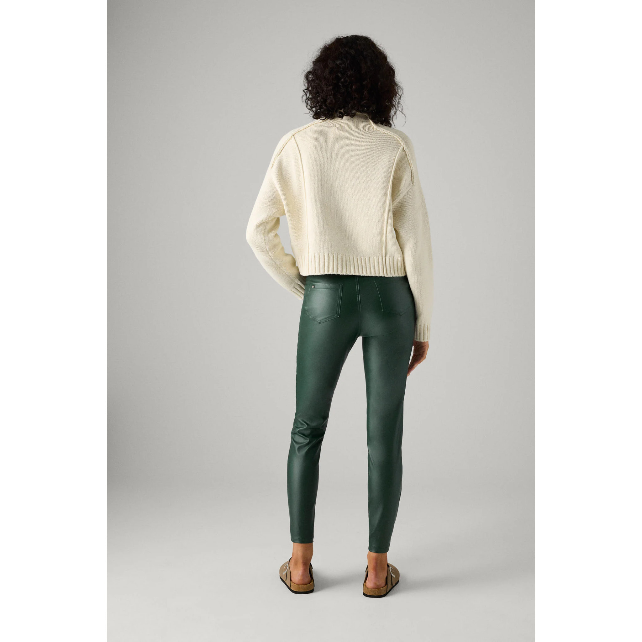 Leggings jeans da donna in tessuto gommato