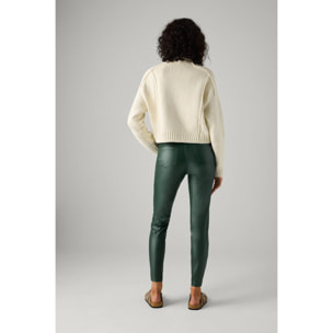 Leggings jeans da donna in tessuto gommato