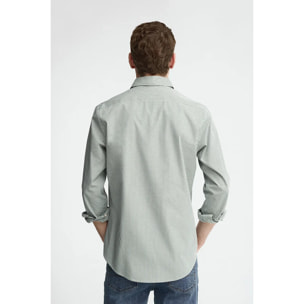 Camisa vichy verde de corte slim con logo Rigby Go