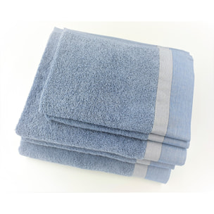 Set Spugna VARAZZE 5 Pezzi: 2 Viso+2 Ospite + 1 Telo Bagno - 450 gr/m² - 100% Puro Cotone