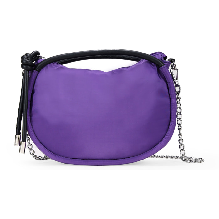 Bolso lila con cadena de cruzar