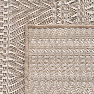 DESERT - Tapis rond intérieur/extérieur beige, design ethnique