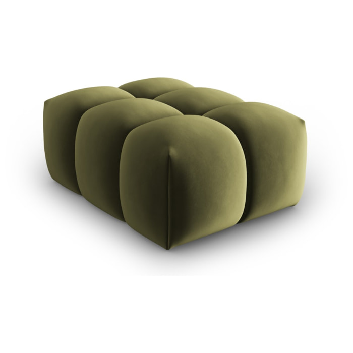 Pouf "Lorella" en velours vert clair