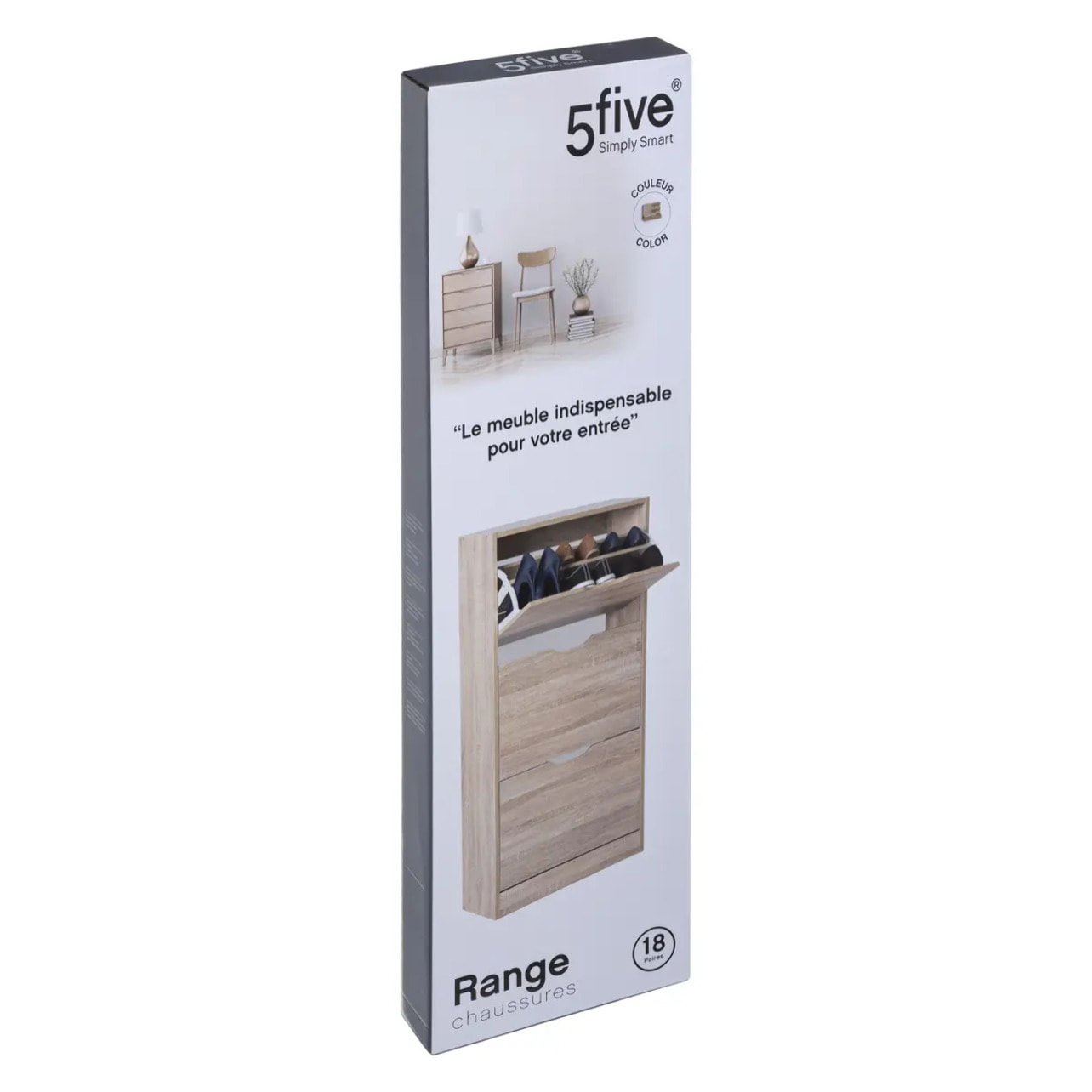 Meuble range-chaussures 3 tiroirs effet chêne gris