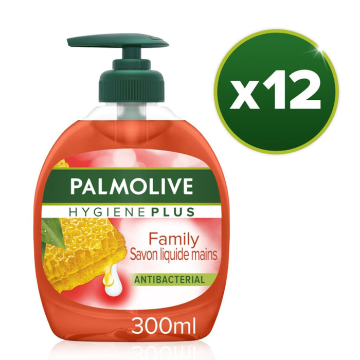 Pack de 12 - Savon Liquide Mains Palmolive Hygiène Plus Antibactérien pompe - 300ml