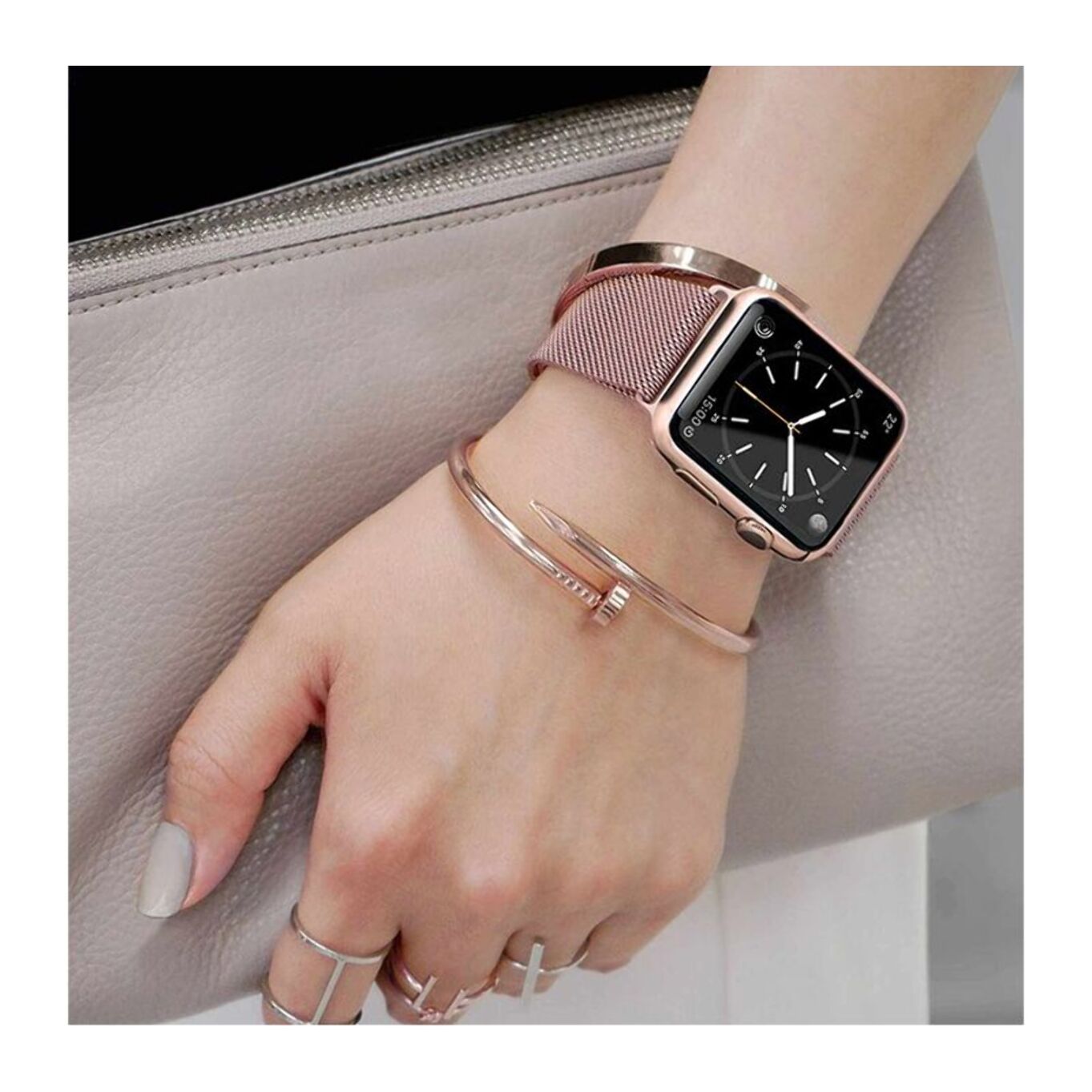 Bracelet IBROZ Apple Watch 38/40/41mm Maille rose gold