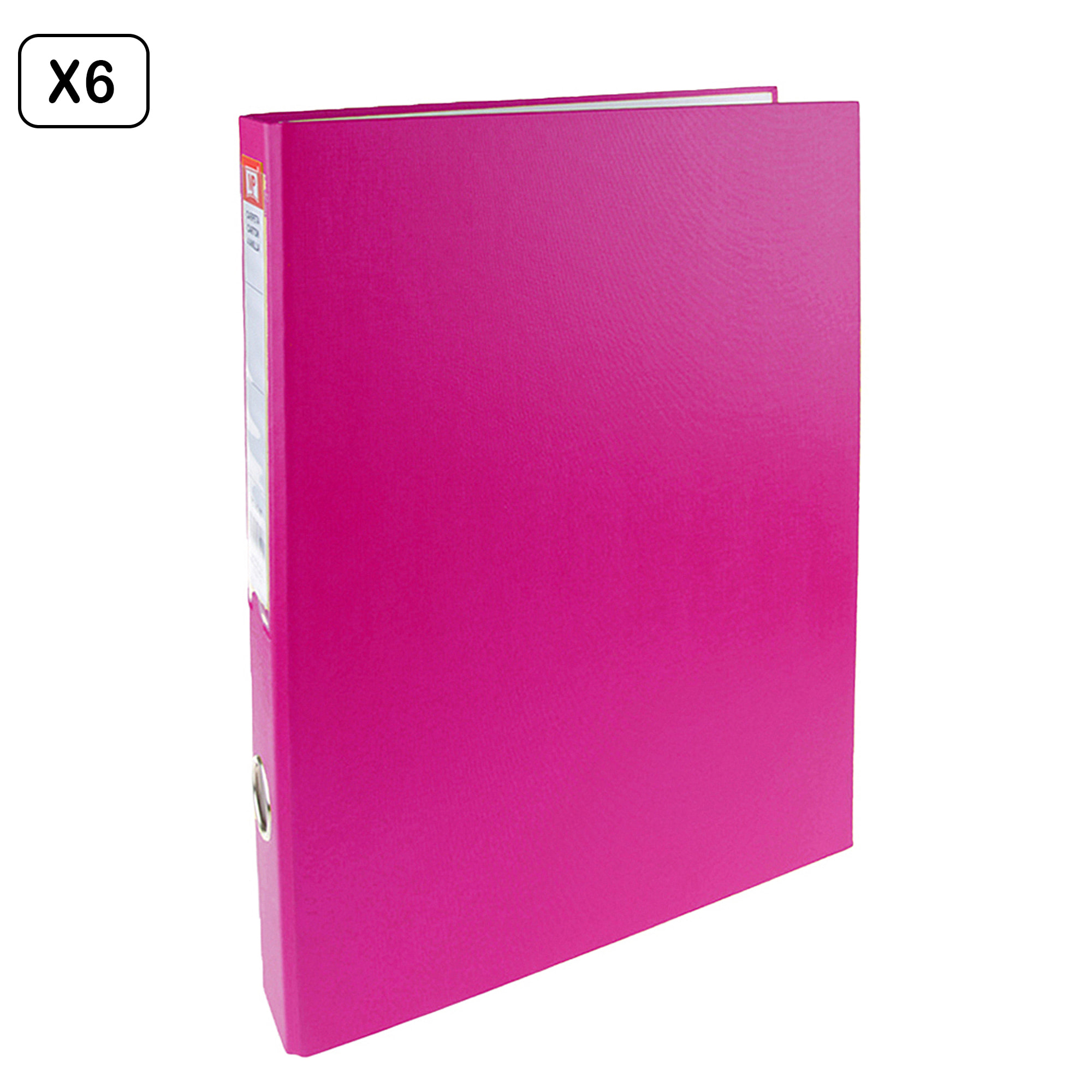 PACK 6 Pz. CARTELLA Fº 2 ANELLI ROSA