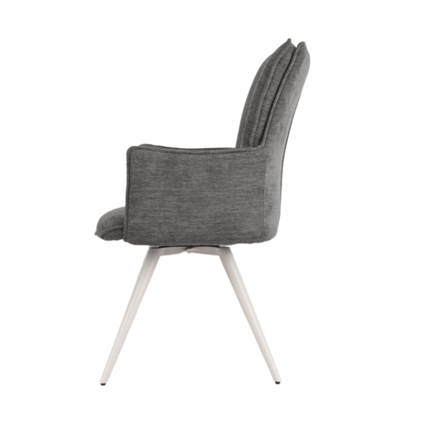 Chaise pivotante 180° avec accoudoirs tissu doux et pieds métal - TOMA