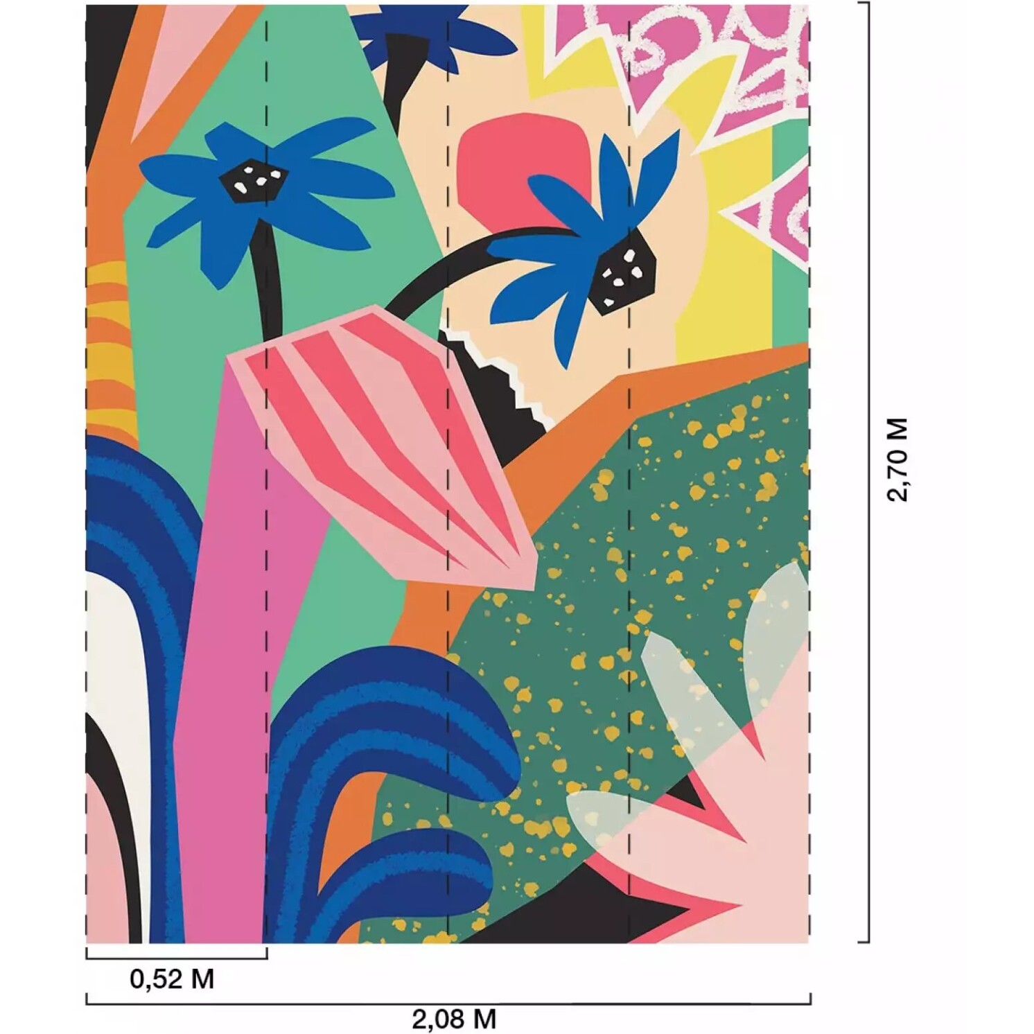 Papier peint graphique blue daisie Intissé