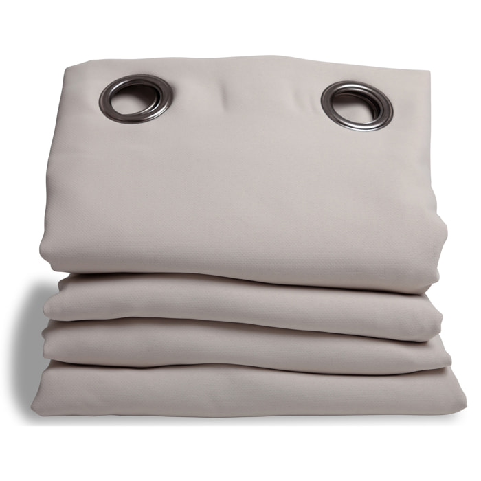 Rideau Grande hauteur Phonique Thermique et Occultant 'Moondream' - Gris Galet