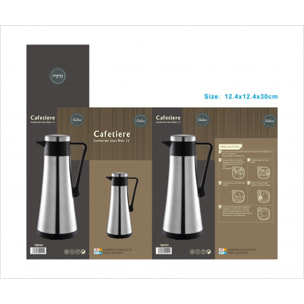 Cafetiere isotherme inox et noir 1l