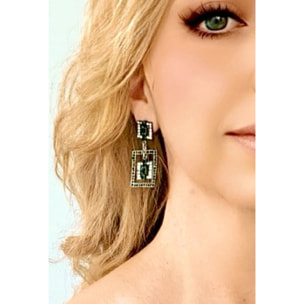 Pendiente largo multicristal Sw y plata 925 10µ T3