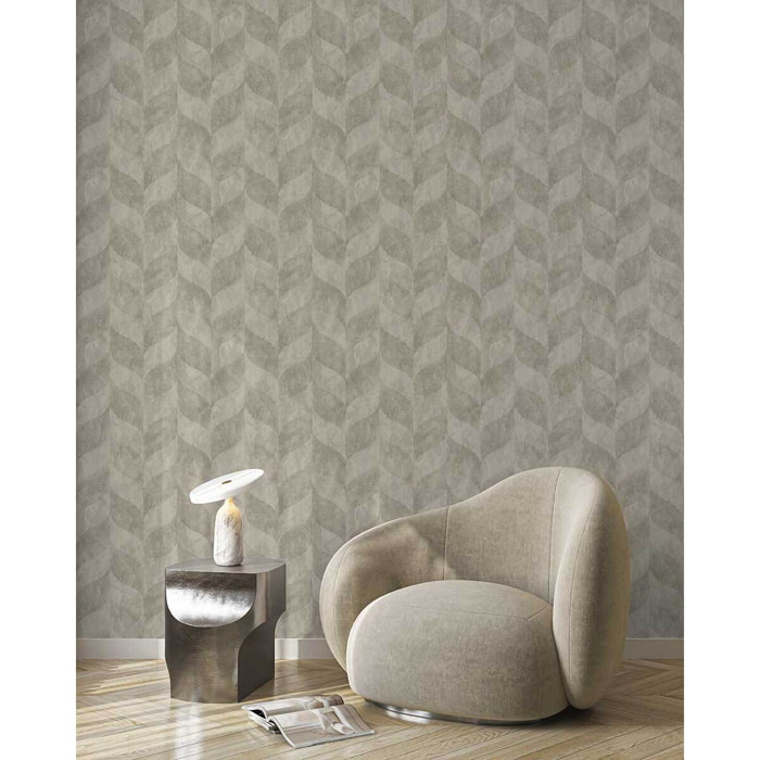 Papier peint géométrique abstrait beige gris