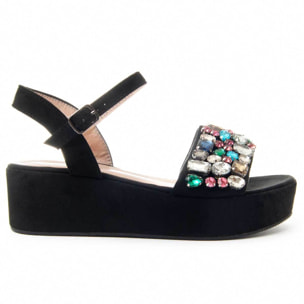 Sandalia con plataforma 3 cm negro