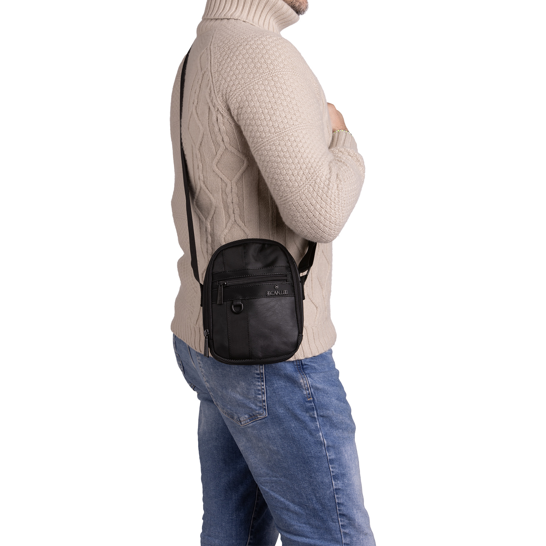 Borsa a tracolla  da uomo Textile Polyester 21x17x8 cm