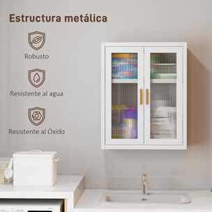 Armario de Baño de Pared, Mueble de Baño Colgante Moderno con Puertas de Acrílico, Estante Ajustable, Cierres Magnéticos, Armario de Almacenamiento para Lavadero, sobre el Inodoro, Blanco