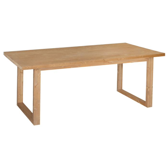 Mesa de comedor de madera maciza en tono roble medio de varias medidas