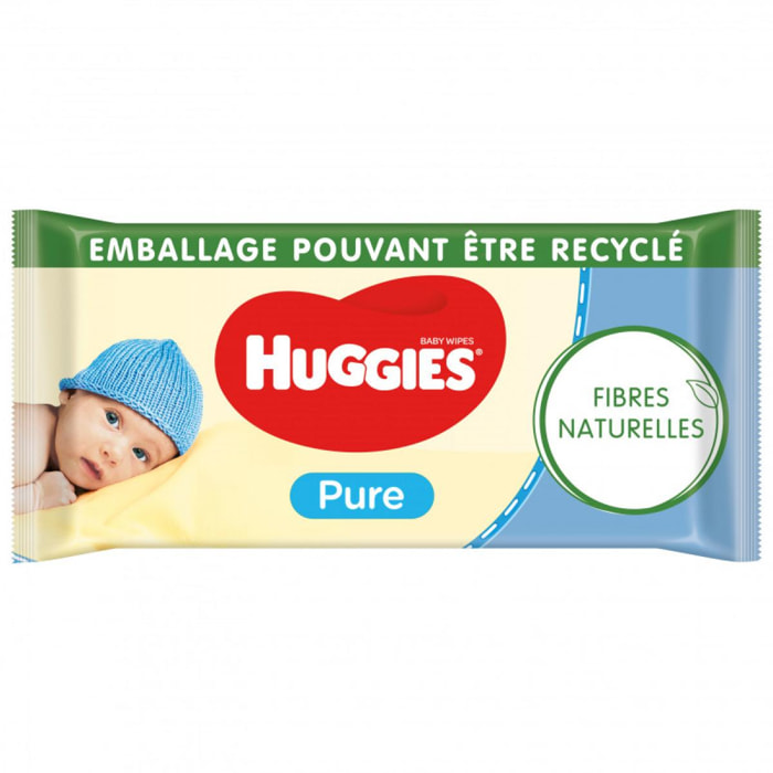 Pack de 10 - Huggies - PURE - Lingette bébé x 56
