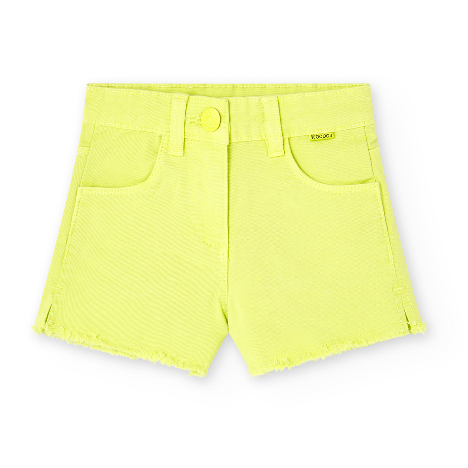 Short bÃ¡sico niÃ±a, sarga elÃ¡stica liso, verde