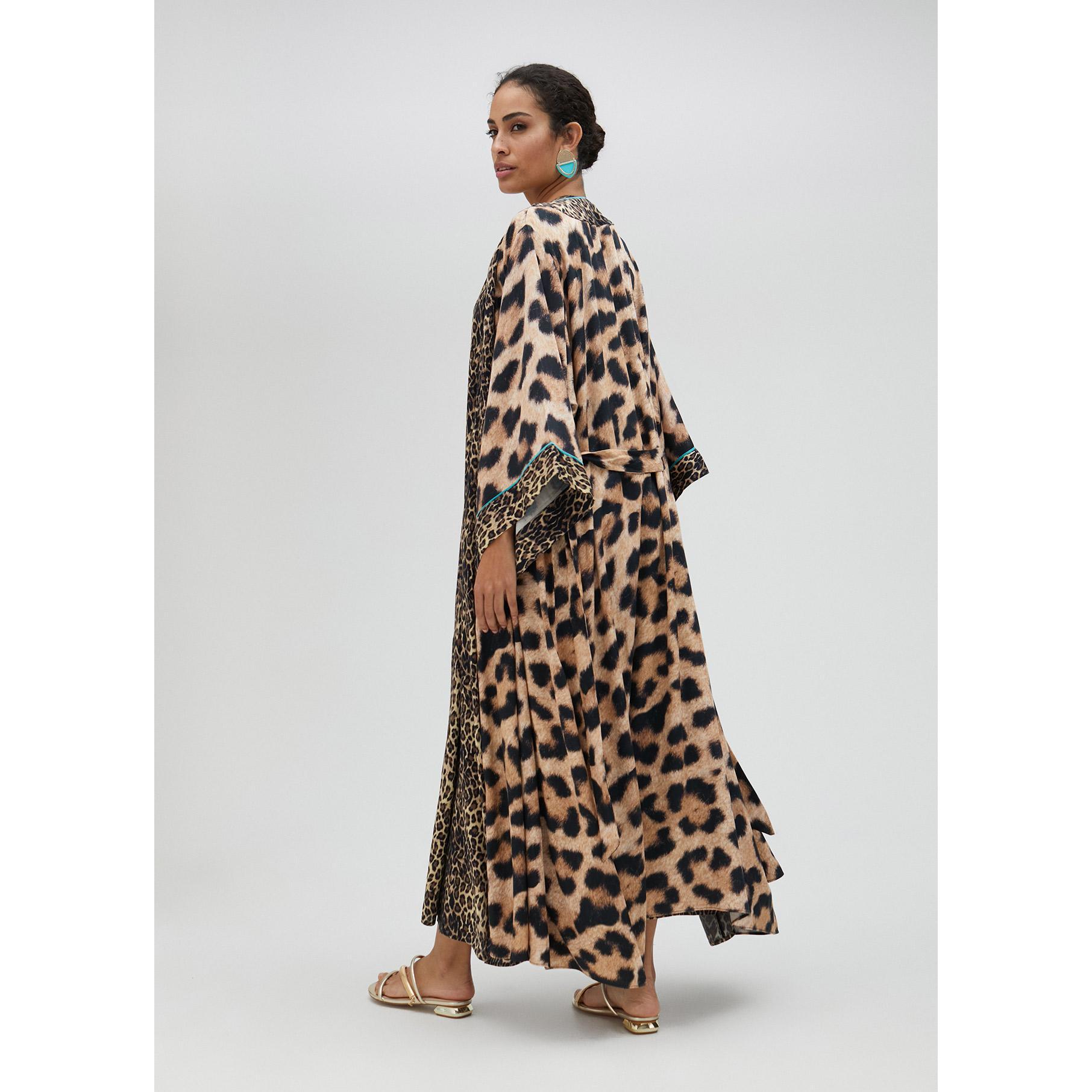 Kimono lungo leopardato