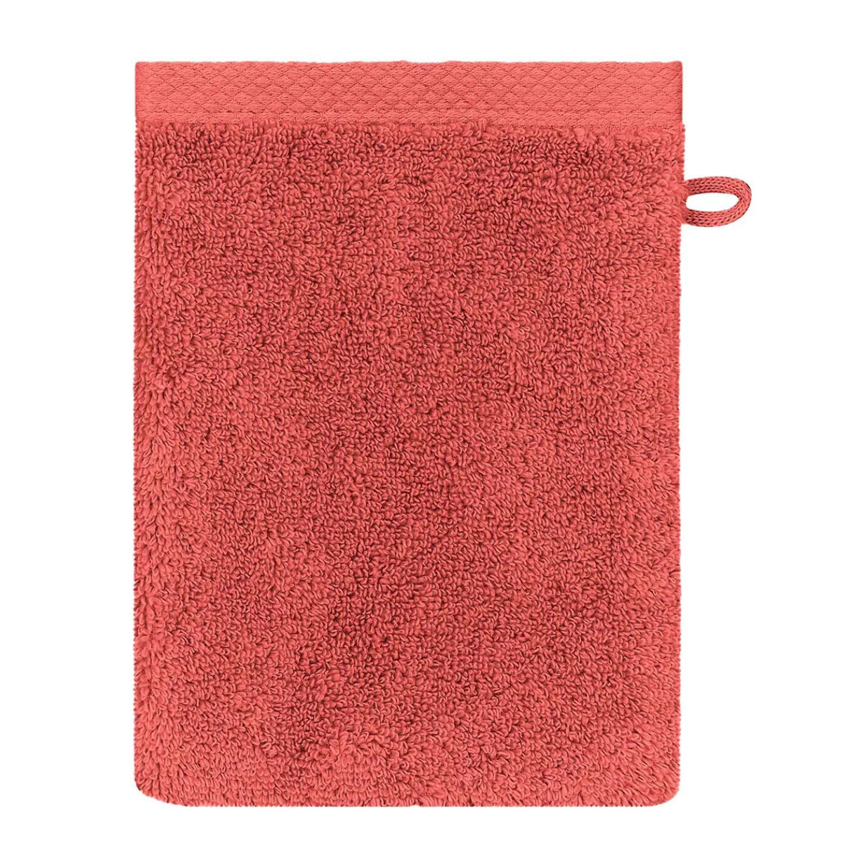 Gant de toilette pur coton 550 g/m² uni rose Elea corail