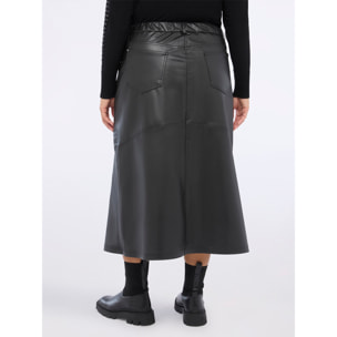 Fiorella Rubino - Falda tubo larga de tejido revestido - Negro