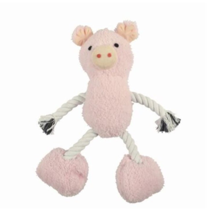 Jouet peluche cochon sonore pour chien - Rose