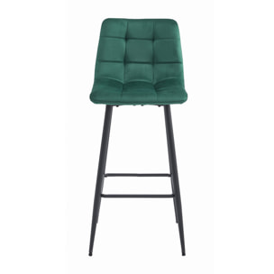 Set di 3 Sgabelli Bar Arceto in Velluto Verde Bosco