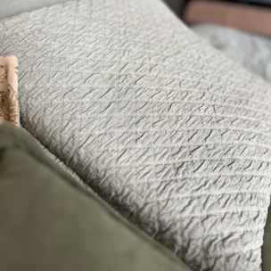 Coussin en coton gaufré vert 45cm GALI