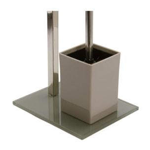 Combiné Wc Inox & Verre Taupe MSV