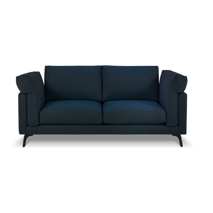 Canapé "Camille" 2 places en tissu structurel bleu foncé