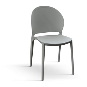 Set di 4 sedie MARBELLA in polipropilene grigio