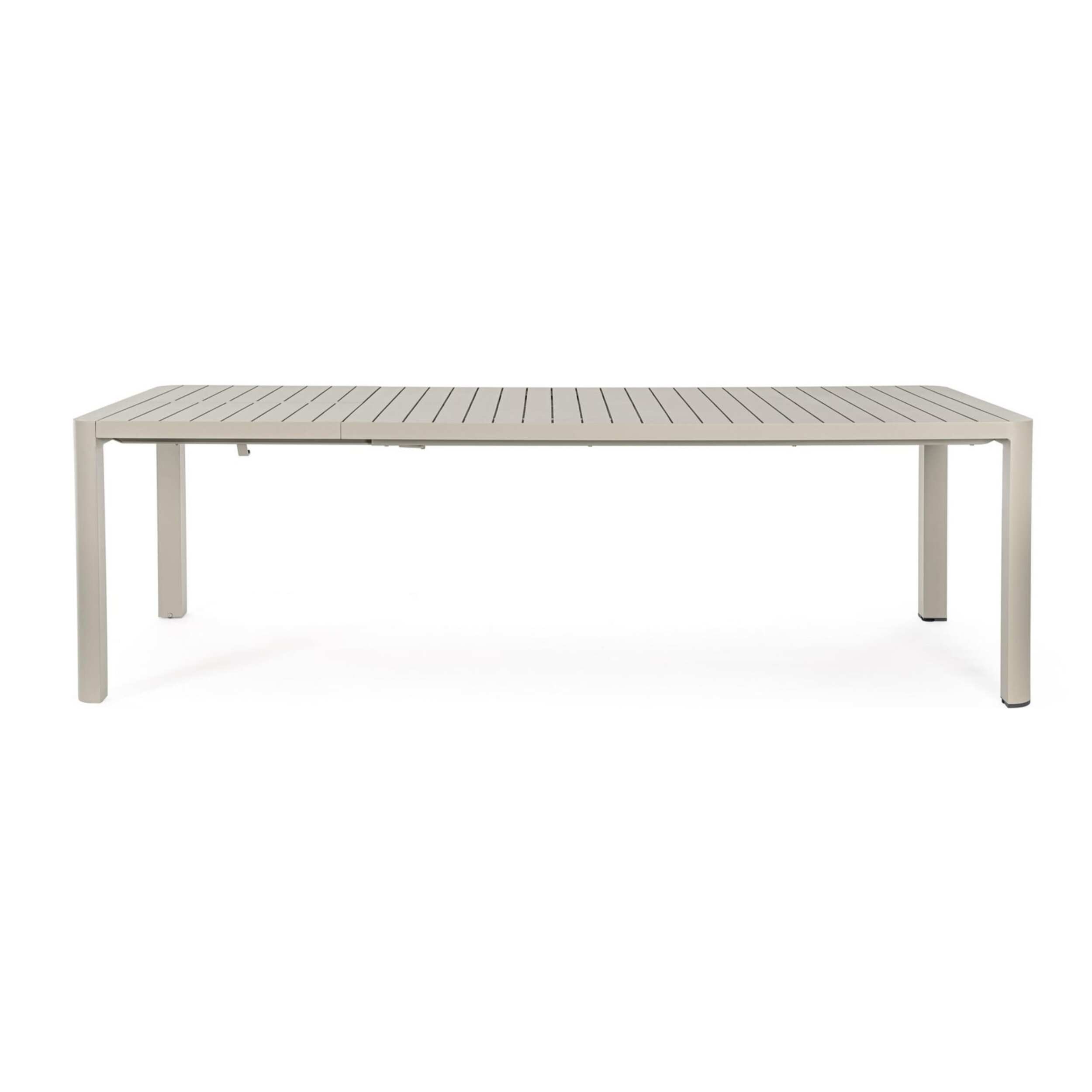 Tavolo da giardino KIPLIN in alluminio beige verniciato a polvere, 180×100 – 240×100 cm