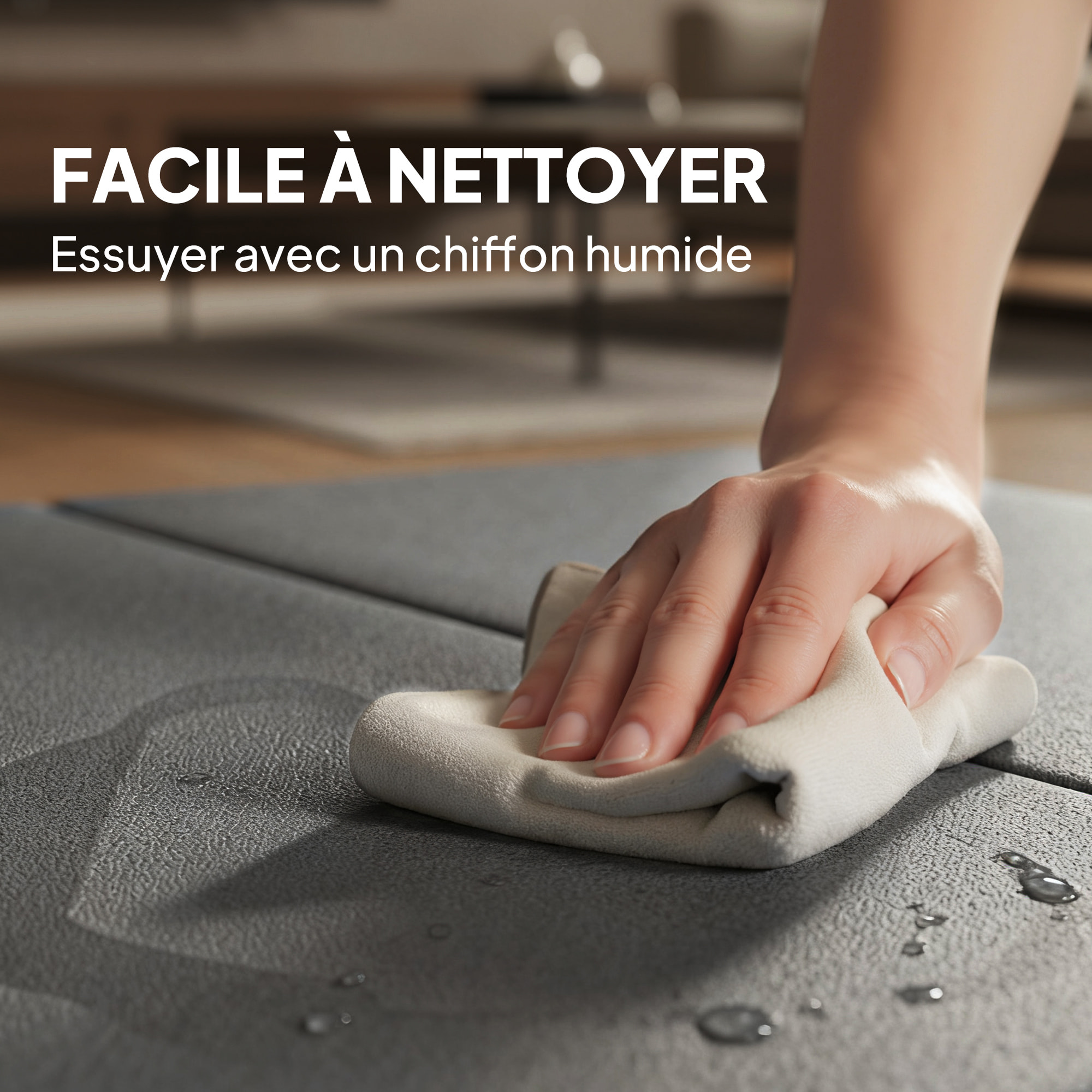 Tapis de sol gymnastique Fitness pliable portable rembourrage mousse 5 cm dim. 1,8L x 0,6l m revêtement synthétique gris