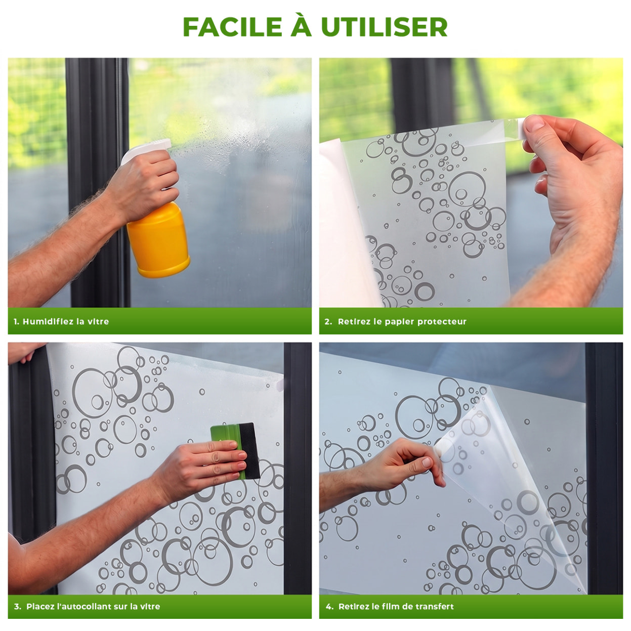 Adhésif Film Fenêtre Anti Regard Occultant - BULLES