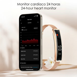 Smartband B3 con monitor intelligente della frequenza cardiaca, del sonno e modalità sportive. 1 Cinturino in metallo e 1 in silicone.