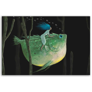 Tableau rêve aquatique à la monture poisson Toile imprimée