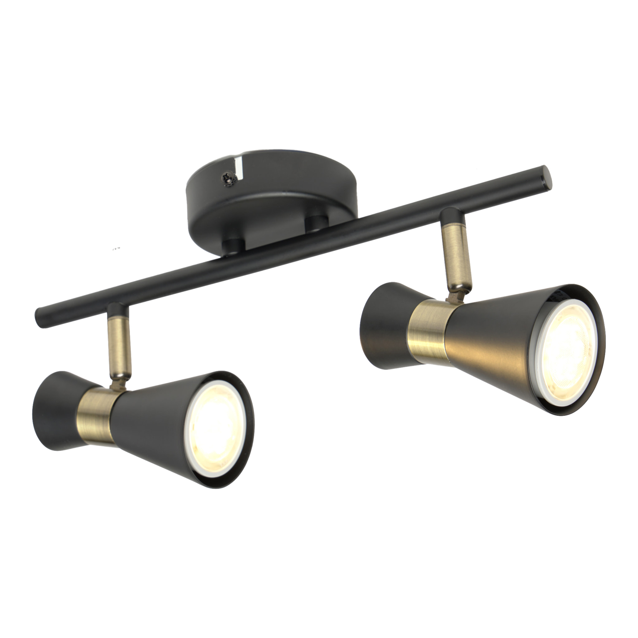 Forlight Eufo lampara aplique doble negro con acabado oro para bombilla GU10