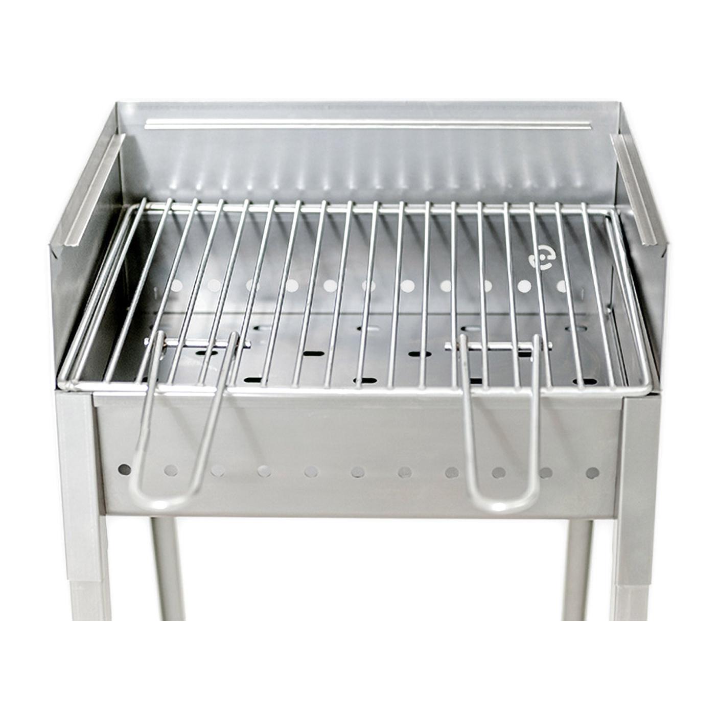 Stromboli - Barbecue portatile professionale acciaio inox bbq pieghevole carbonella legna con bruciatore da 40x30cm