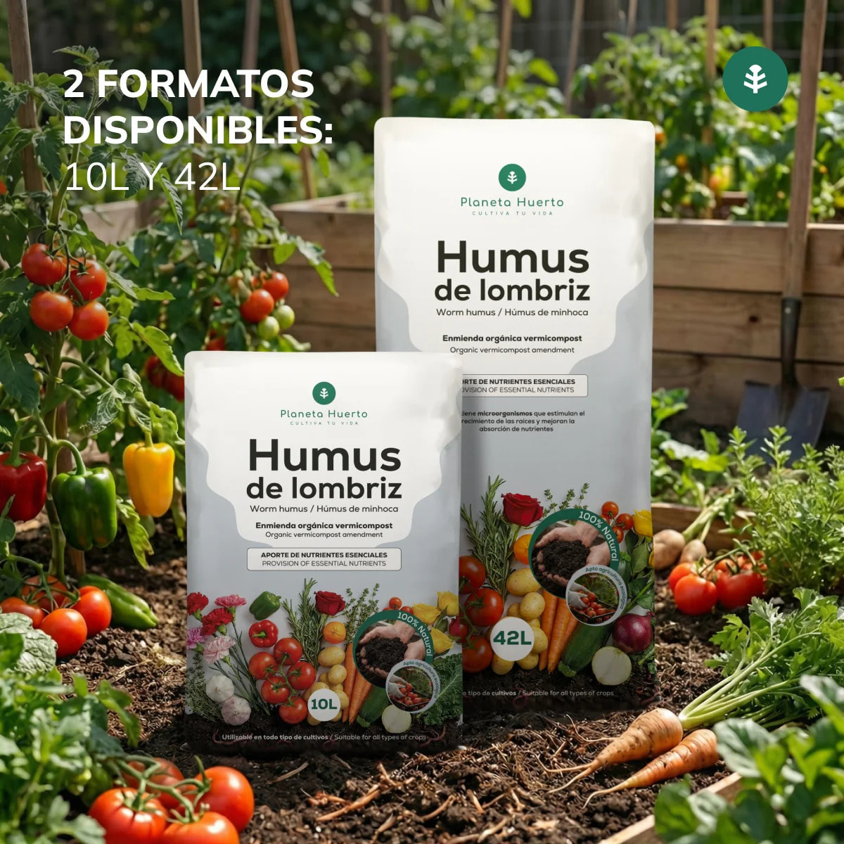 Pack 2x Humus de Lombriz 100% Natural Planeta Huerto 42 L