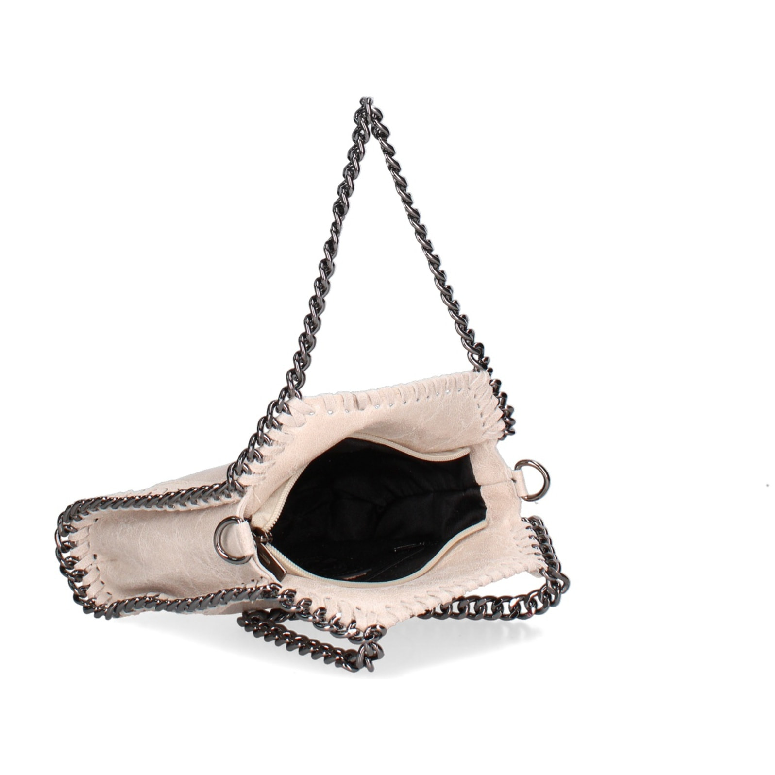 Borsa a mano da donna Made in Italy - Modello Zefira Chic - Pelle scamosciata stampata - 23.0 x 20.0 x 7.0 cm
