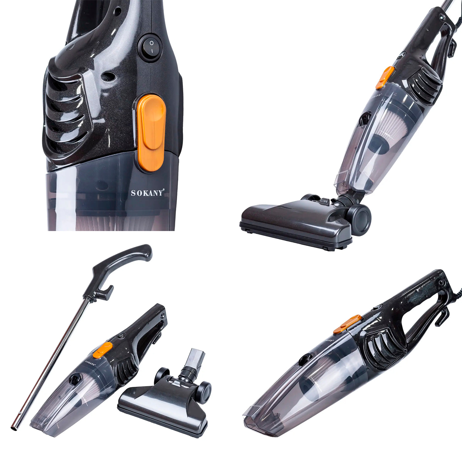 Aspirapolvere con cavo di 5M e potenza di 1000W. Filtro HEPA lavabile e riutilizzabile.