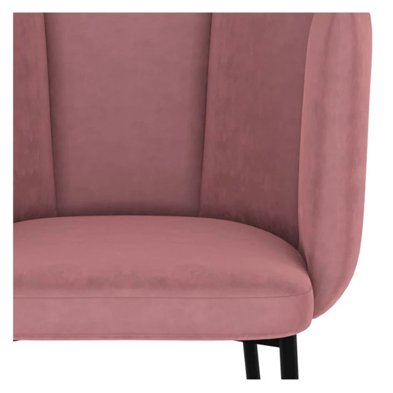 Lot de 2 chaises pour îlot central 67 cm en velours vieux rose - Rosy