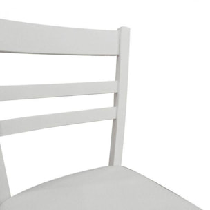 Sedia classica in legno ed ecopelle, per sala da pranzo, cucina o salotto, Made in Italy, cm 41x43h87, colore Bianco