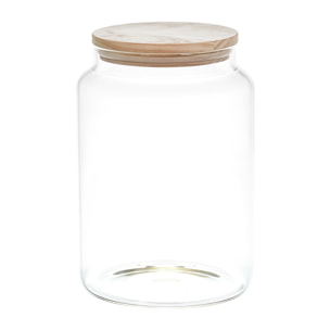 Bocal De Conservation Verre Couvercle Bois 2.9l