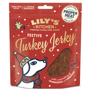 Lot de 8 - Lily’s Kitchen Friandises pour chiens Bouchées de dinde de Noël 70g