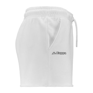 Kappa - Pantaloni Corti Donna Bianco - Logo Fefra