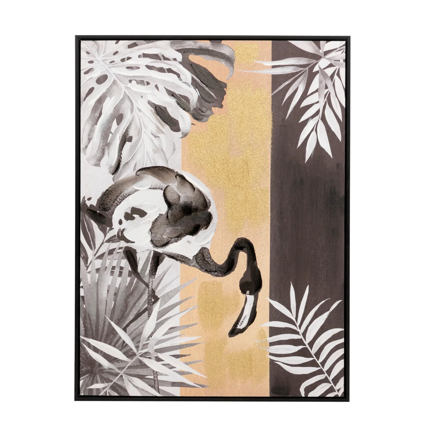 Set 2 Cuadros Flores Con Marco Negro 60x4x80 Cm