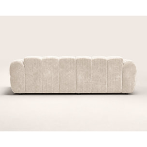Mini Ray - Canapé d'angle gauche 4 places en tissu texturé - Beige